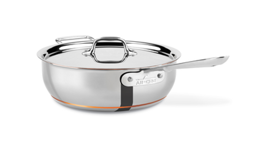 All Clad Copper Core 5-ply Sauce Pan (with Lid) - 4 Qt (6204 SS