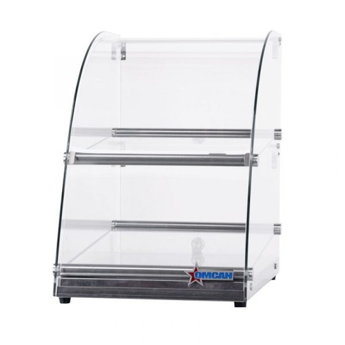 Omcan - 14" Countertop Food Display Case With Curve Front Glass And 70 L Capacity - 44374