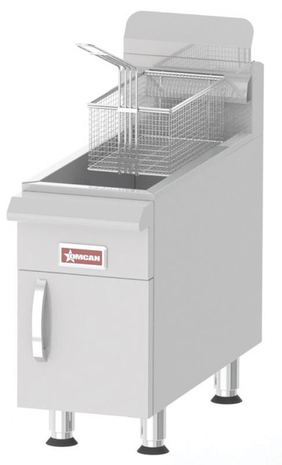 Omcan - Commercial Countertop Natural Gas Fryer With 26,500 Btu And 15 Lb. Oil Capacity - 43086