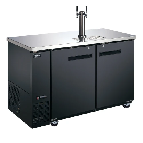 Omcan - 59" Double Solid Door Beer Bottle Dispenser With One Tap - 50067