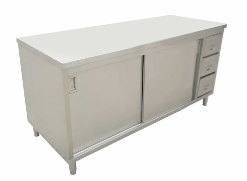 Omcan - 30" X 60" Stainless Steel Worktable With Cabinets And Drawers - 44196