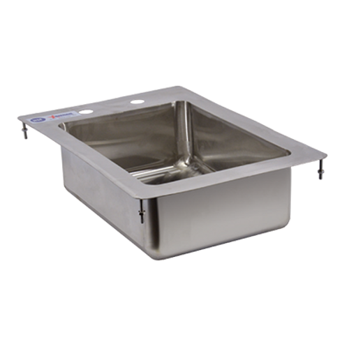 Omcan - 10" X 14" X 5" Stainless Steel Double Tub Drop In Sink With Flat Top - 39779