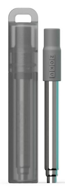 Zoku - 9" Charcoal Telescopic Stainless Steel Pocket Straw - ZK307CH