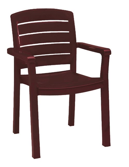 Grosfillex - Acadia Classic Bordeaux Stacking Dining Armchair