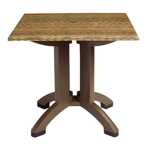 Grosfillex - Atlanta 36" x 36" Wicker Square Outdoor Table