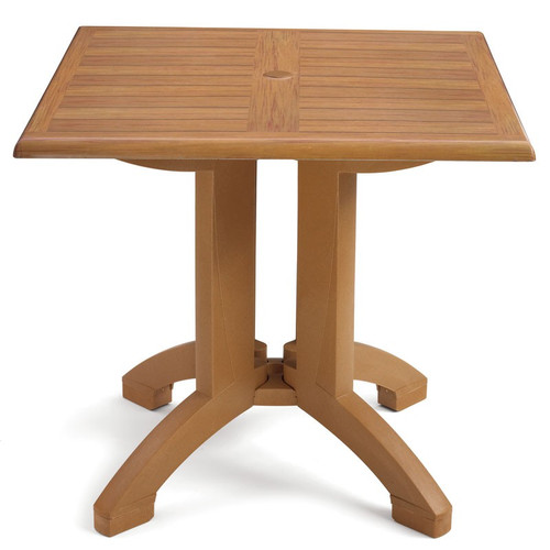 Grosfillex - Atlanta 36" x 36" Teakwood Square Outdoor Table