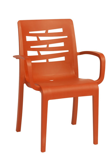 Grosfillex - Essenza Orange Stacking Armchair
