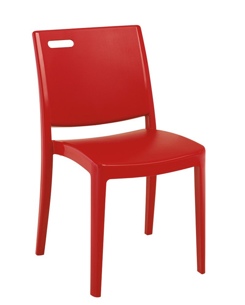 Grosfillex - Metro Apple Red Stacking Side Chair