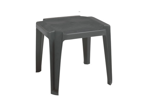 Grosfillex - Miami Charcoal 17" Square Low Outdoor Table