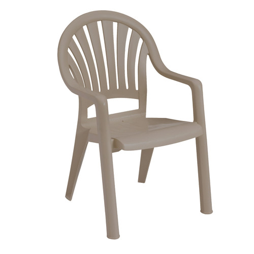 Grosfillex - Pacific Fanback French Taupe Stacking Armchair (16 Pack)