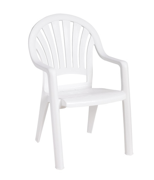 Grosfillex - Pacific Fanback White Stacking Armchair