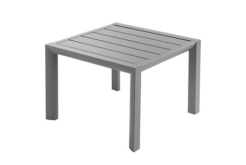 Grosfillex - Sunset 20" x 20" Platinum Gray Outdoor Low Table - US040289