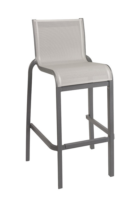 Grosfillex - Sunset Gray/ Volcanic Black Outdoor Stacking Armless Barstool