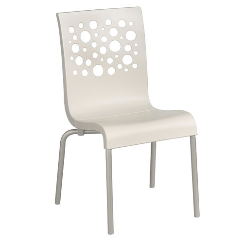 Grosfillex - Tempo White Stacking Sidechair (4 Pack)