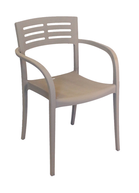 Grosfillex - Vogue French Taupe Outdoor Stacking Armchair