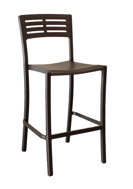 Grosfillex - Vogue Black Outdoor Stacking Barstool