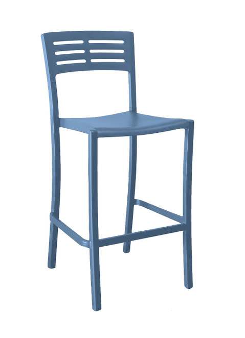 Grosfillex - Vogue Denim Blue Outdoor Stacking Barstool