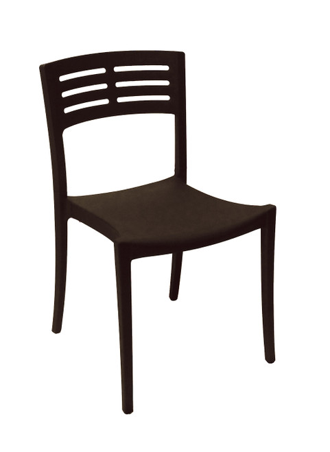 Grosfillex - Vogue Black Outdoor Stacking Sidechair