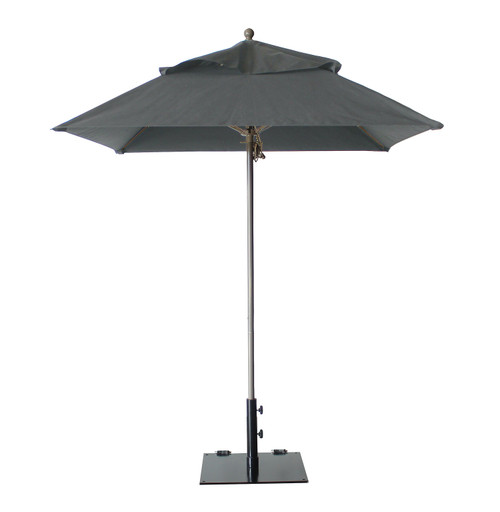 Grosfillex - Windmaster 6.5' Charcoal Gray Recacril® Fabric Square Umbrella
