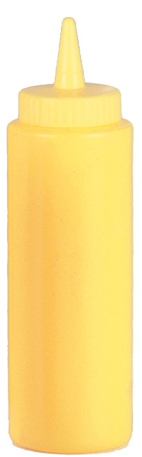 Winco - 16 Oz. Wide Mouth Yellow Plastic Squeeze Bottle - 6912