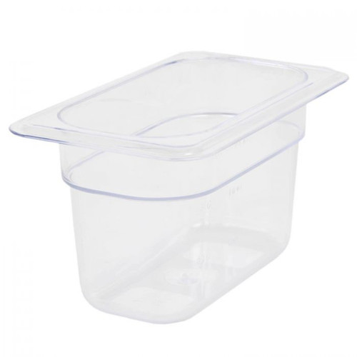 WFE - 1/9 Size Clear Polycarbonate Food Pan - 4"" Deep