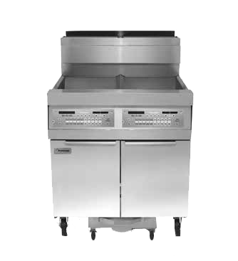 Frymaster - 400 lb. 5 Unit Gas Floor Fryer System w/ Thermatron Controls & Filtration System - SCFHD460G