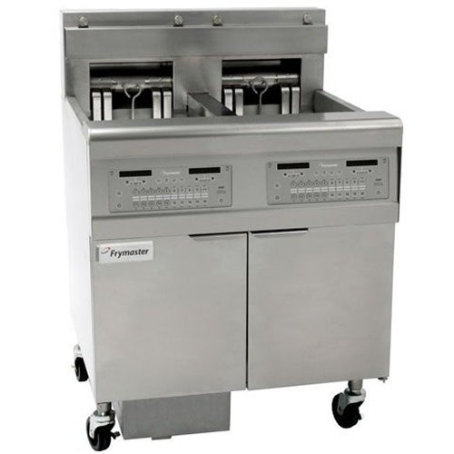 Frymaster FPEL214-CA Electric Floor Fryer with Two 30 lb. Frypots and Automatic Top Off - 208V, 3 Phase, 14 kW