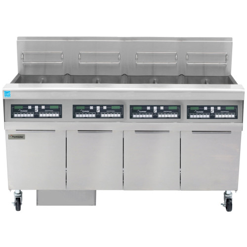 Frymaster Liquid Propane 200 lb. 4 Unit High-Efficiency Gas Floor Fryer System with CM3.5 Controls - 320,000 BTU