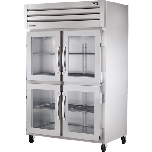 True - Spec Series 52" Stainless Steel Heated Cabinet w/ 4 Glass Half Swing Doors - STG2H-4HG