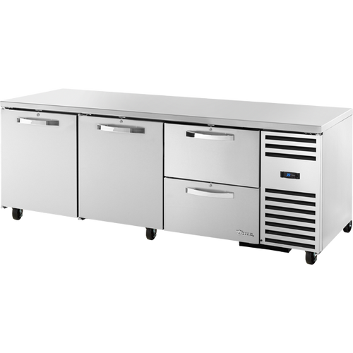 True - Spec Series 93" Stainless Steel Undercounter Refrigerator w/ 2 Solid Swing Doors & 2 Drawers - TUC-93D-2-HC-SPEC3