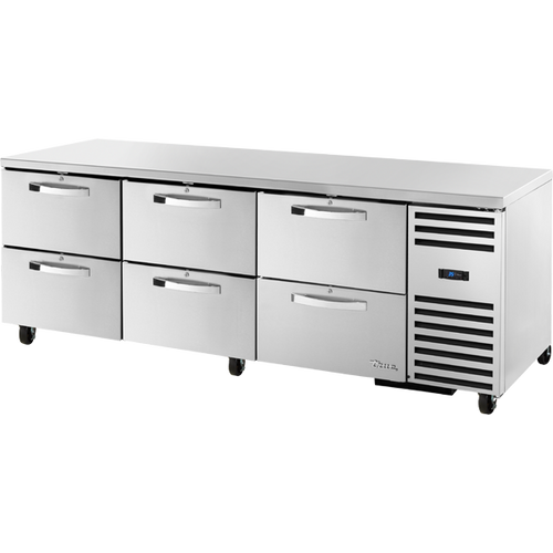 True - Spec Series 93" Stainless Steel Undercounter Refrigerator w/ 6 Drawers - TUC-93D-6-HC-SPEC3