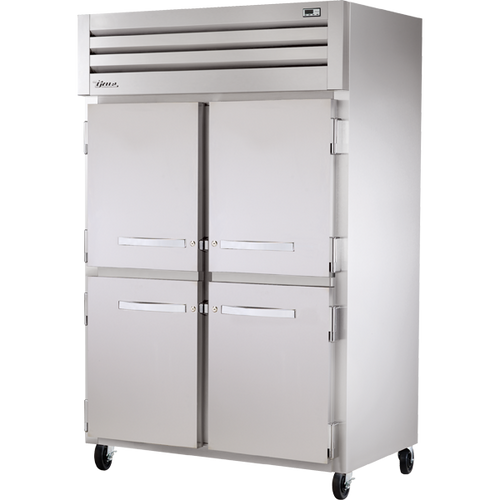 True - Spec Series 52" Stainless Steel Freezer w/ 4 Solid Half Swing Doors - STG2F-4HS-HC