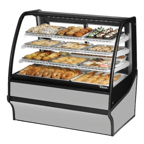 True - 48" Stainless Steel Dry Merchandising Display Case w/ White Interior - TDM-DC-48-GE/GE-S-W