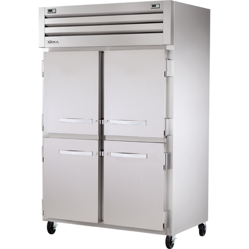 True - Spec Series 52" Stainless Steel Refrigerator/Freezer w/ Solid Swing Half Doors - STA2DT-4HS