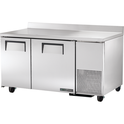 True - 60" Stainless Steel Worktop Freezer w/ 2 Doors - TWT-60-32F-HC