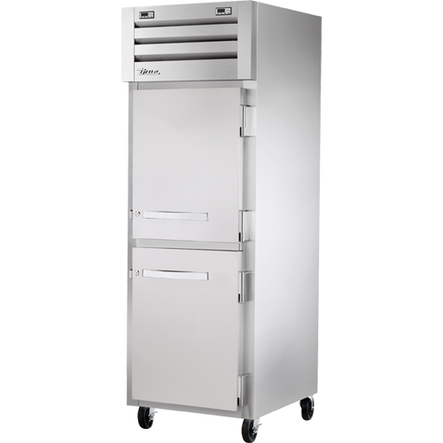 True - Spec Series 27.5" Stainless Steel Refrigerator/Freezer w/ 2 Solid Half Swing Doors - STR1DT-2HS-HC