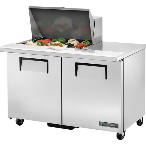 True - 48" Refrigerated Prep Table w/ 2 Doors & 12 Pans - TSSU-48-12M-B-HC