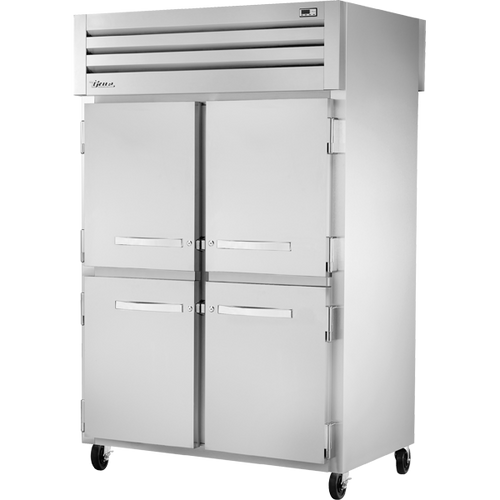 True - Spec Series 52" Stainless Steel Pass-Thru Refrigerator w/ Solid Half Swing Doors - STA2RPT-4HS-2S-HC