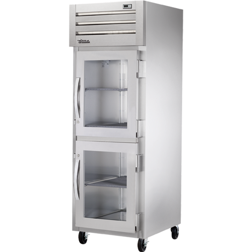 True - Spec Series 27.5" Stainless Steel Refrigerator w/ 2 Glass Half Swing Doors - STR1R-2HG-HC
