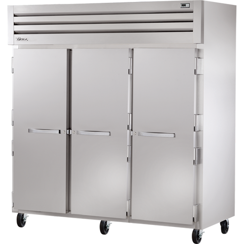 True - Spec Series 78" Stainless Steel Refrigerator w/ 3 Solid Swing Doors - STR3R-3S