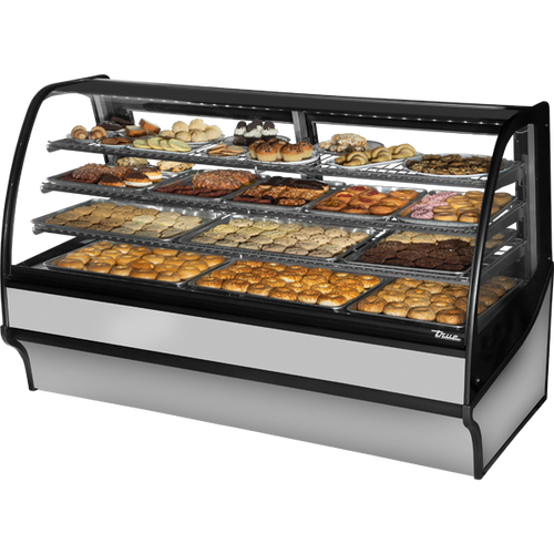 True - 77" Stainless Steel Dry Merchandising Display Case w/ Stainless Interior - TDM-DC-77-GE/GE-S-S