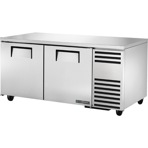 True - 67" Stainless Steel Undercounter Refrigerator w/ 2 Solid Swing Doors - TUC-67-HC