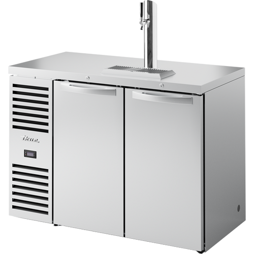 True - 48" Stainless Steel Refrigerated Beer Dispenser w/ 1 Tap & 2 Solid Swing Doors - TDR48-RISZ1-L-S-SS-1