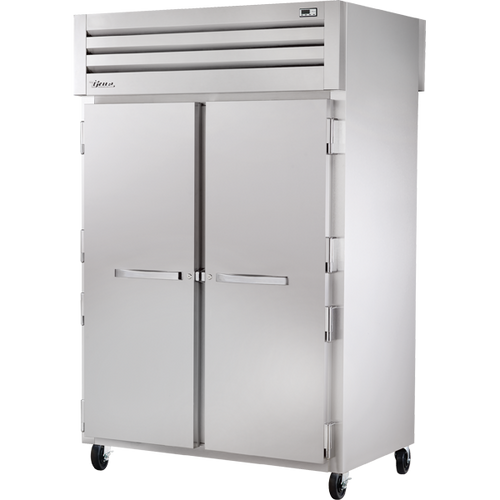True - Spec Series 52" Pass-Thru Stainless Steel Refrigerator w/ Solid Front & Glass Back Swing Doors - STG2RPT-2S-2G-HC