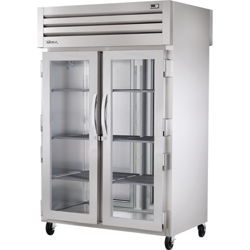 True - Spec Series 52" Stainless Steel Pass-Thru Refrigerator w/ Glass Front & Solid Back Doors - STR2RPT-2G-2S-HC