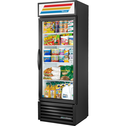 True - 27" Black Refrigerated Merchandiser w/ 1 Glass Swing Door - GDM-19T-HC-TSL01