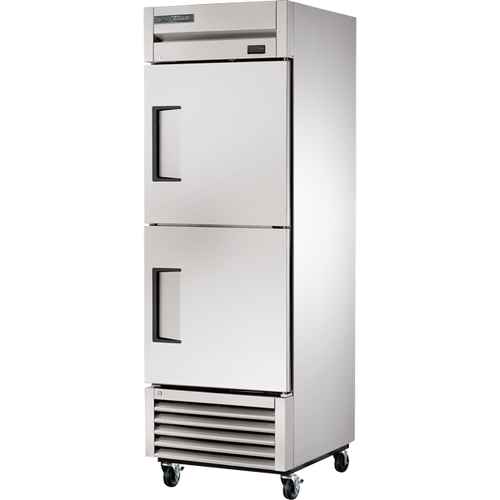 True - T-Series 27" Stainless Steel Refrigerator w/ 2 Solid Half Doors - T-23-2-HC