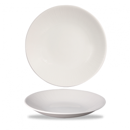 Churchill - Bamboo 12.5" x 6.5" White Round Deep Coupe Plate - 12/Case