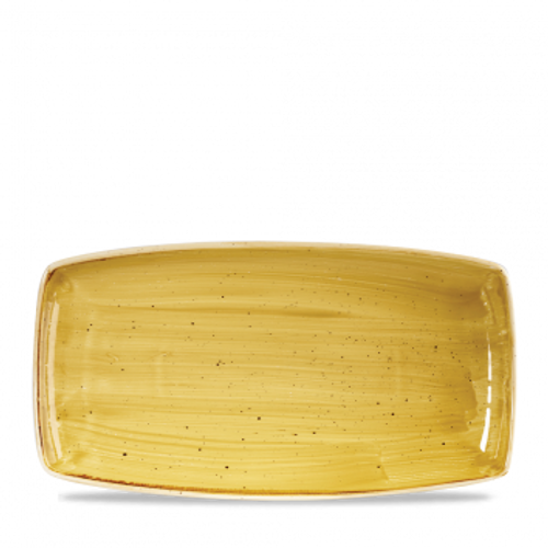 Churchill - Stonecast 14" x 7.25" Mustard Seed Yellow Oblong Plate - 6/Case