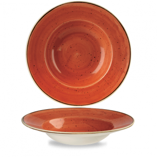 Churchill - Stonecast 16.5 oz Spiced Orange Round Wide Rim  Bowl  - 12/Case